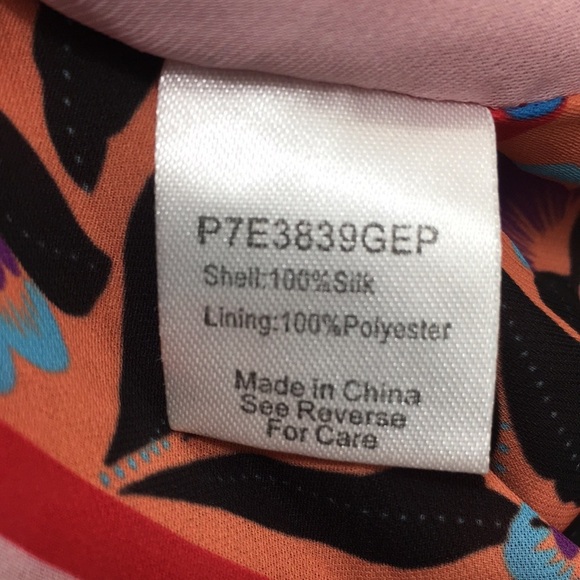 Parker Red Pink Floral Aurora Fit & Flare Silk Dress Womens 0 Boho Patchwork - Picture 8 of 11